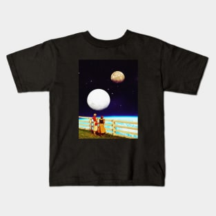 Two Of Us - Space Collage, Retro Futurism, Sci-Fi Kids T-Shirt